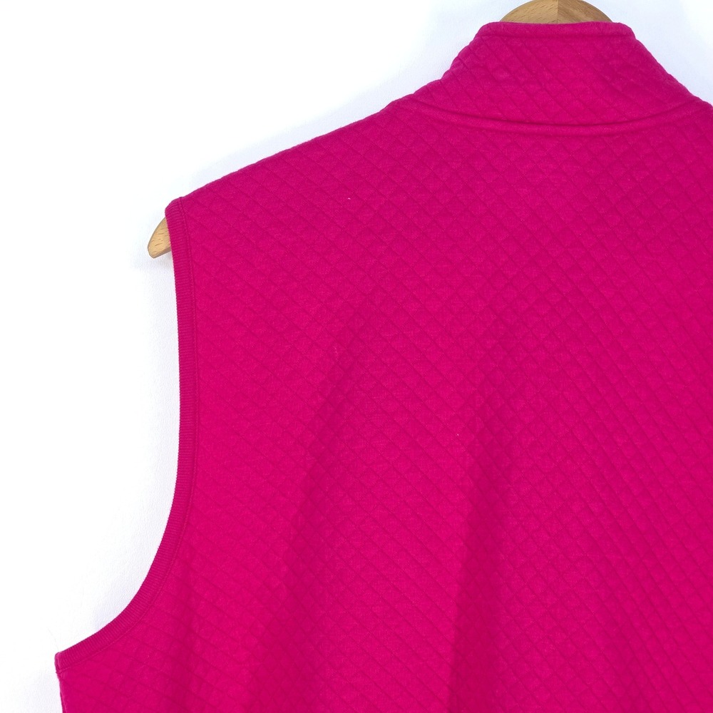 Karen Scott Sport Quilted Full Zip Vest Woman 2X Pink Barbiecore Athleisure Cozy - Picture 13 of 16